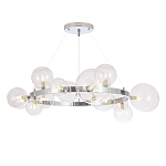 Люстра круглая подвесная с 15-ю прозрачными шарообразными плафонами из стекла Iona chandelier варинант исполнения - 5 | Loft Concept в Орле