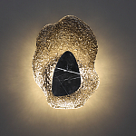 Бра с волнообразным стеклянным плафоном и вставкой из мрамора Liquid Stone варинант исполнения - 14 | Loft Concept в Орле