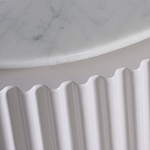 Тумбочка белая овальная с мраморной столешницей Thoroughbass варинант исполнения - 3 | Loft Concept в Орле