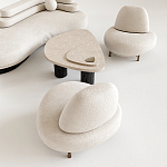 Кресло Vinsen обивка букле молочного цвета варинант исполнения - 3 | Loft Concept в Орле