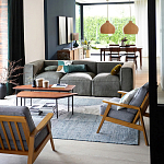 Кресло с каркасом из массива дуба Deniaud Oak Grey Armchair варинант исполнения - 6 | Loft Concept в Орле