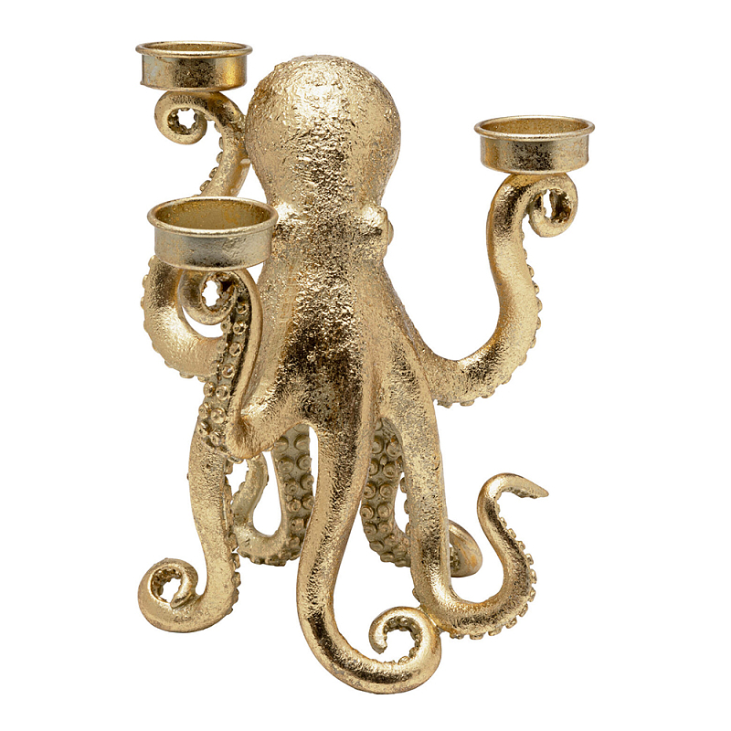 Подсвечник золотой Осьминог Gold Octopus Candlestick  Золотой в Орле | Loft Concept 