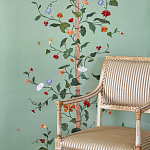 Обои с вышивкой ручной работы Floral Lattice Original colourway on wool sateen варинант исполнения - 1 | Loft Concept в Орле