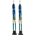 Комплект из 2-х деревянных статуэток Asmat Statuettes Blue Green варинант исполнения - 1 | Loft Concept в Орле