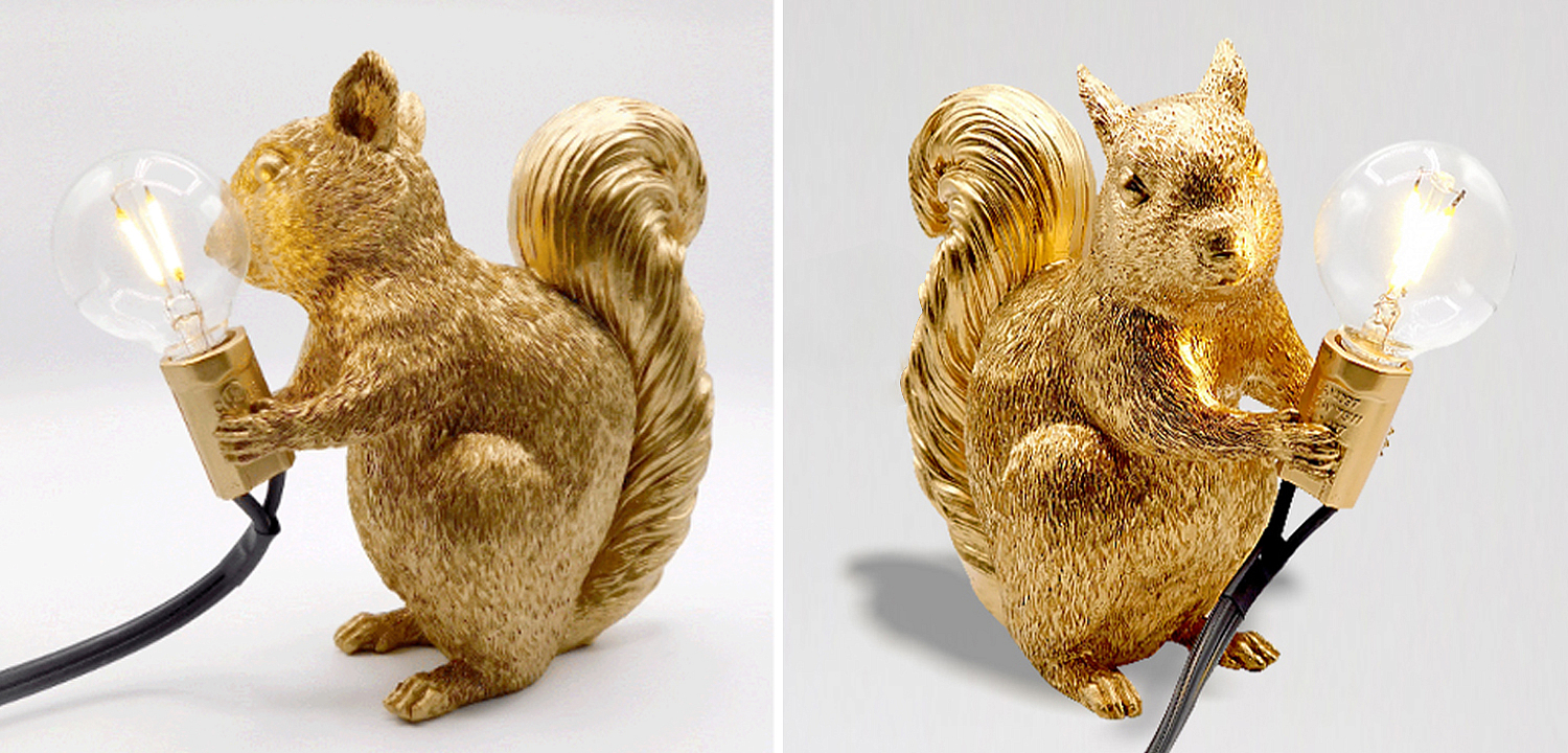 Настольная лампа белка Gold Squirrel Lamp - Loft-Concept в Орле