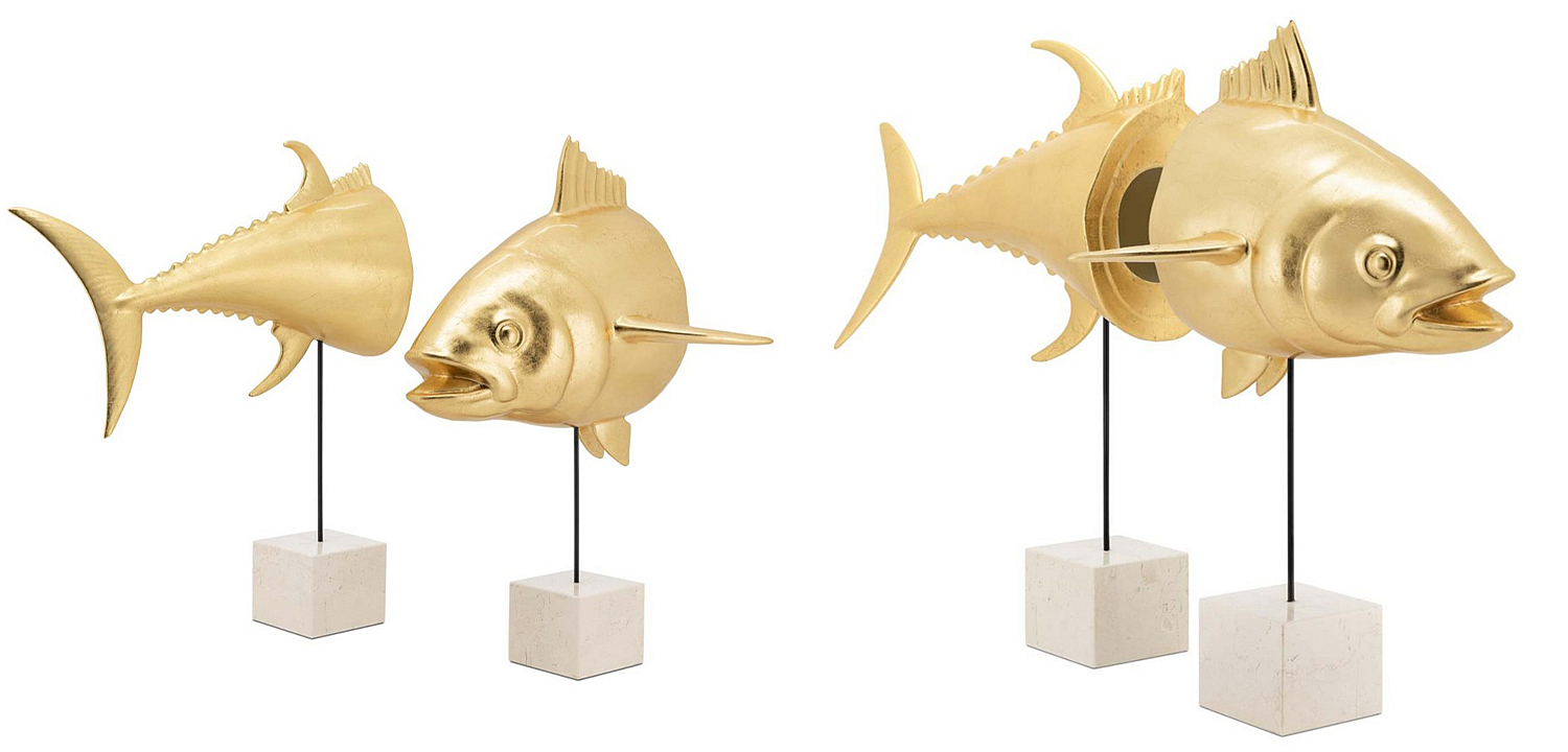 Статуэтка Tuna With Marble Bases Goldleaf Статуэтка Tuna With Marble Bases Goldleaf - Loft-Concept в Орле