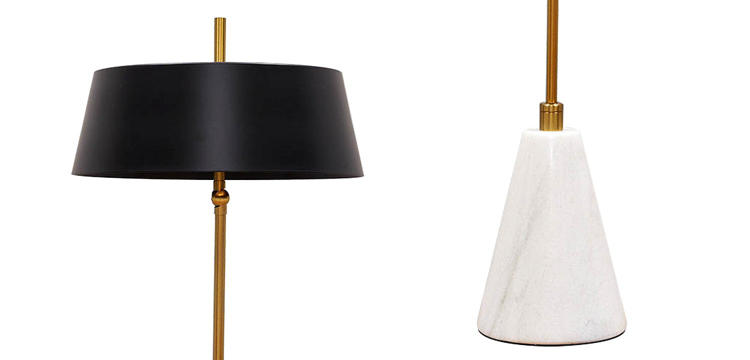 Настольная лампа с черным металлическим абажуром Dominique Table Lamp Настольная лампа с черным металлическим абажуром Dominique Table Lamp - Loft-Concept в Орле