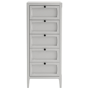 Комод узкий с 5-ю ящиками серый Silva Grey Chest of Drawers