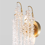 Бра с хрустальными прозрачными подвесками и круглым основанием золотого цвета FAIRYTREE Light варинант исполнения - 3 | Loft Concept в Орле