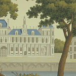 Обои ручная роспись Monuments of Paris Roberts on Sepia scenic paper варинант исполнения - 2 | Loft Concept в Орле