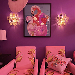 Картина Фламинго вышивка бисер Flamingo Beaded Wall Art варинант исполнения - 2 | Loft Concept в Орле