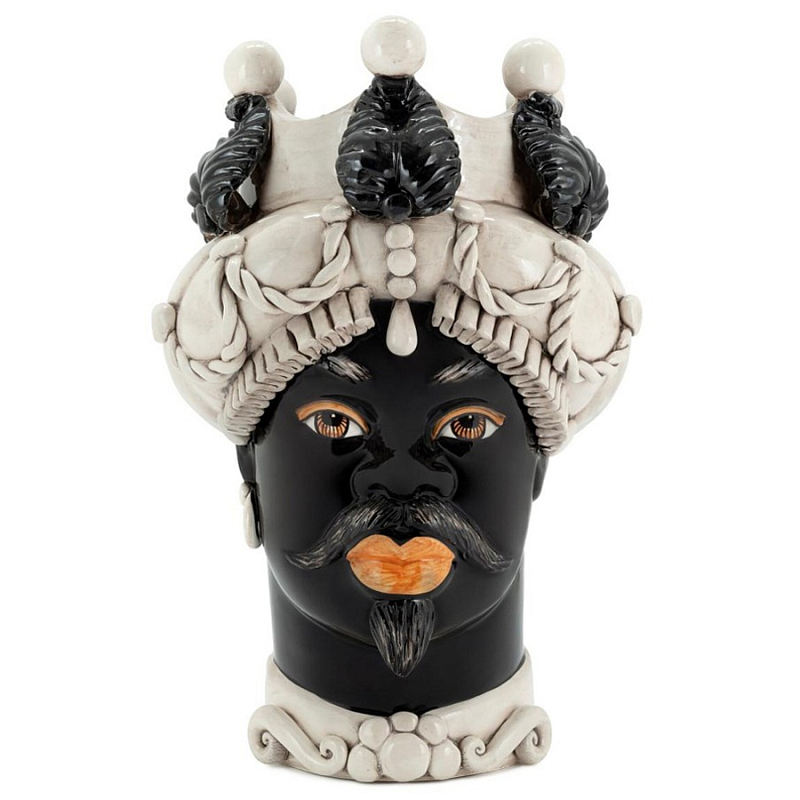 Ваза Vase Moro Man Baroque Black Черный Бежевый Ваза Vase Moro Man Baroque Black Черный Бежевый в Орле | Loft Concept