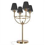 Настольная лампа на металлическом основании бронзового цвета с 4-мя черными конусовидными абажурами Dignity варинант исполнения - 3 | Loft Concept в Орле