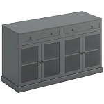 Широкая тумба с ящиками и стеклянными дверцами Percent Glass Cabinet варинант исполнения - 2 | Loft Concept в Орле