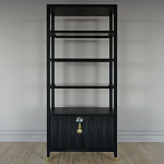 Стеллаж со стеклянными полками Elsa Dreams Black варинант исполнения - 5 | Loft Concept в Орле