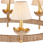 Люстра из кованого железа с отделкой плетеной веревкой и сусальным золотом Parisian Style варинант исполнения - 2 | Loft Concept в Орле