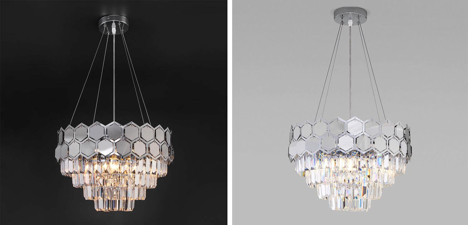Люстра Hanging Hexagon Moira Chandelier chrome Люстра Hanging Hexagon Moira Chandelier chrome - Loft-Concept в Орле