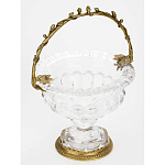 Чаша из прозрачного стекла на ножке с бронзовой ручкой в виде ветки Eden Garden варинант исполнения - 2 | Loft Concept в Орле