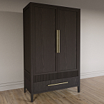 Шкаф платяной Primo с выдвижными ящиками шпон Темный орех варинант исполнения - 3 | Loft Concept в Орле