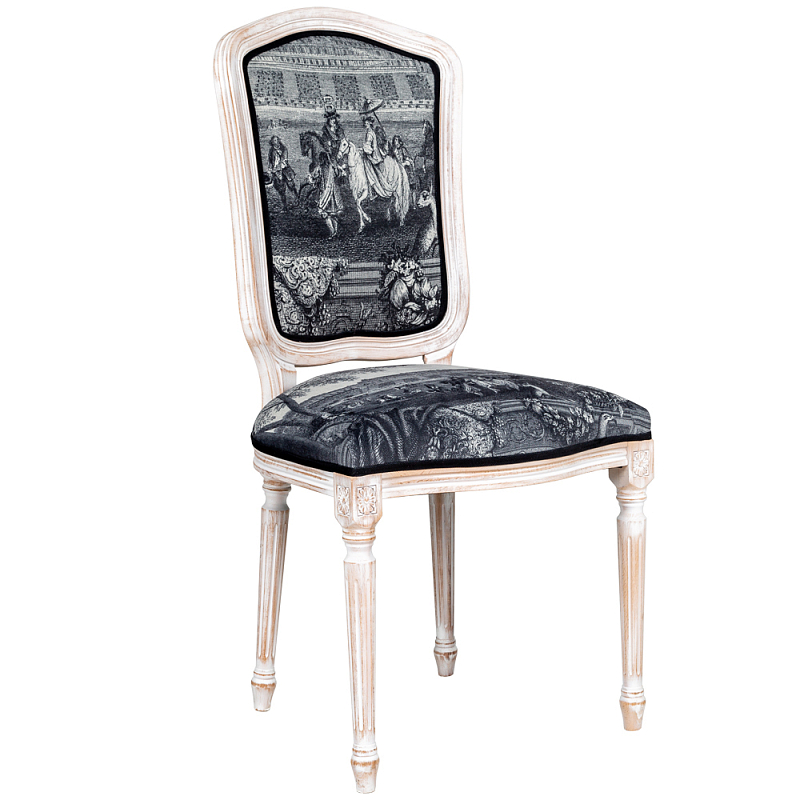 Стул Saint Germain Stool Черно-белый Белый винтажная патина Стул Saint Germain Stool Черно-белый Белый винтажная патина в Орле | Loft Concept