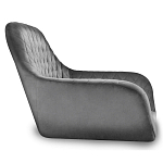 Барный стул со спинкой и подлокотниками на 4-х деревянных ножках Douglas Rhombus Серый Велюр варинант исполнения - 2 | Loft Concept в Орле