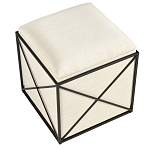 Пуф бежевый с черной металлической рамой Beige Pouf варинант исполнения - 3 | Loft Concept в Орле