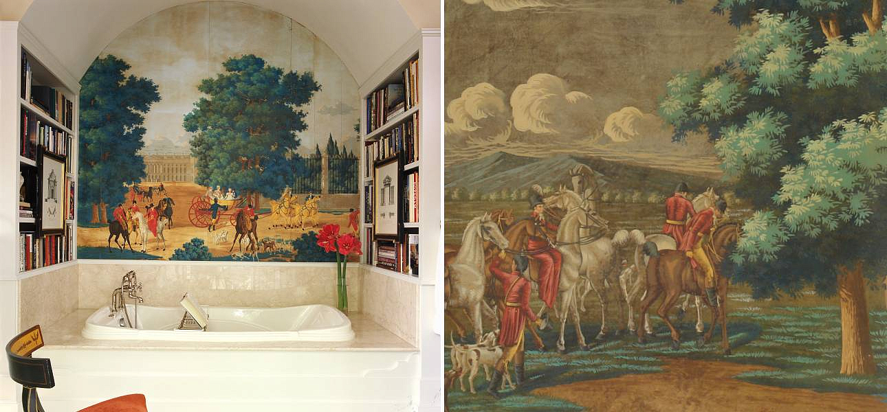 Обои ручная роспись La Chasse de Compiègne Jacquemart on antique Обои ручная роспись La Chasse de Compiègne Jacquemart on antique - Loft-Concept в Орле