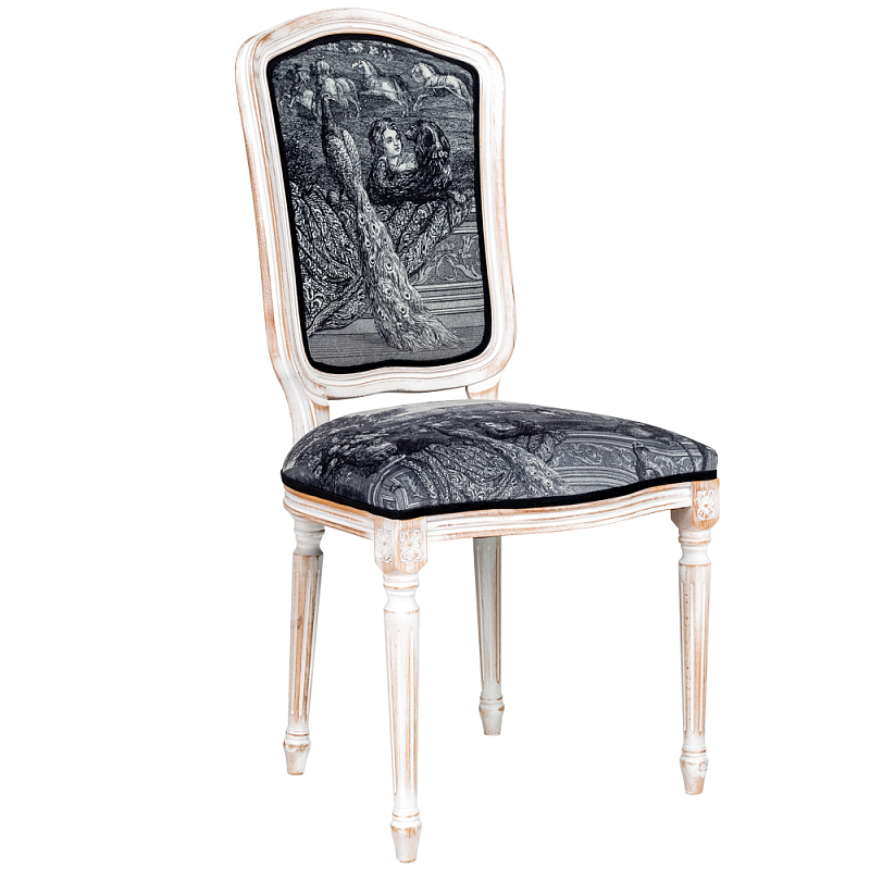 Стул Versailles Stool Черно-белый Белый винтажная патина Стул Versailles Stool Черно-белый Белый винтажная патина в Орле | Loft Concept