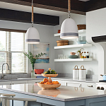 Подвесной светильник белый колоколообразный с декоративной обмоткой из веревки Hinkley варинант исполнения - 8 | Loft Concept в Орле