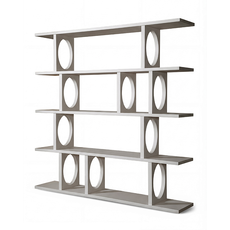 Белый дизайнерский Стеллаж Ring White Wood Bookcase Белый в Орле | Loft Concept 