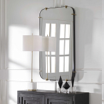 Зеркало настенное в черной металлической раме Mirror Cardinal варинант исполнения - 6 | Loft Concept в Орле