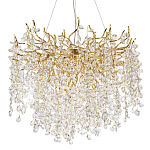 Люстра с хрустальными подвесками на металлических ветках Fairytree Light Gold Chandelier 14 варинант исполнения - 1 | Loft Concept в Орле