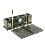 Настольный письменный набор из змеевика с подставкой под календарь Successful Leader варинант исполнения - 2 | Loft Concept в Орле