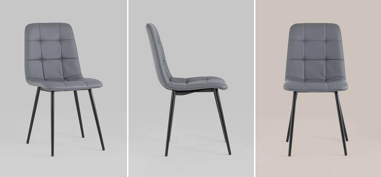 Стул NANCY S Chair Серая Экокожа Стул NANCY S Chair Серая Экокожа - Loft-Concept в Орле