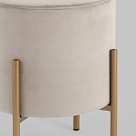 Бежевый пуф на золотистых ножках SANJAY варинант исполнения - 3 | Loft Concept в Орле