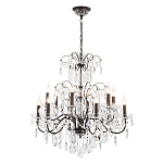 Люстра с хрустальными подвесками и металлическим основанием Диаметр 80 см Rococo Iron & Crystal Chandelier варинант исполнения - 2 | Loft Concept в Орле