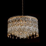 Люстра круглая с хрустальными подвесками на золотистом каркасе Roul Crystal Light варинант исполнения - 4 | Loft Concept в Орле