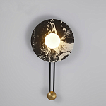 Бра круглое с каменным основанием и плафоном из стекла в форме шара Shaw Marble Lighting варинант исполнения - 2 | Loft Concept в Орле