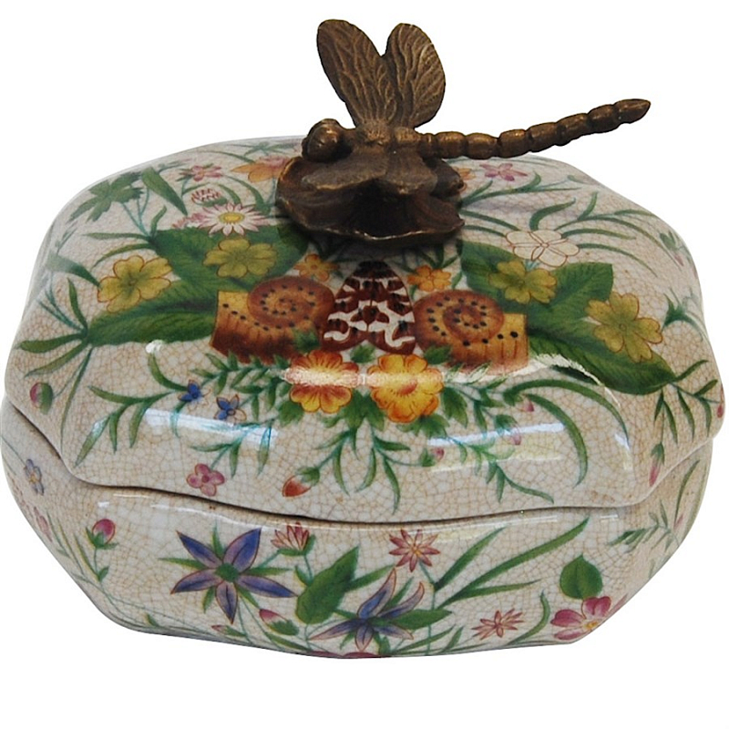 Шкатулка Dragonfly on Flowers Мульти Бронза Шкатулка Dragonfly on Flowers Мульти Бронза в Орле | Loft Concept