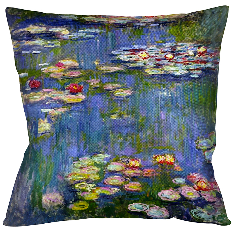 Подушка декоративная Лилии Impressionism in Art Мульти Бежевый Подушка декоративная Лилии Impressionism in Art Мульти Бежевый в Орле | Loft Concept