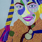 Картина с вышивкой Портрет wall panel People with the yellow ear 3 варинант исполнения - 1 | Loft Concept в Орле