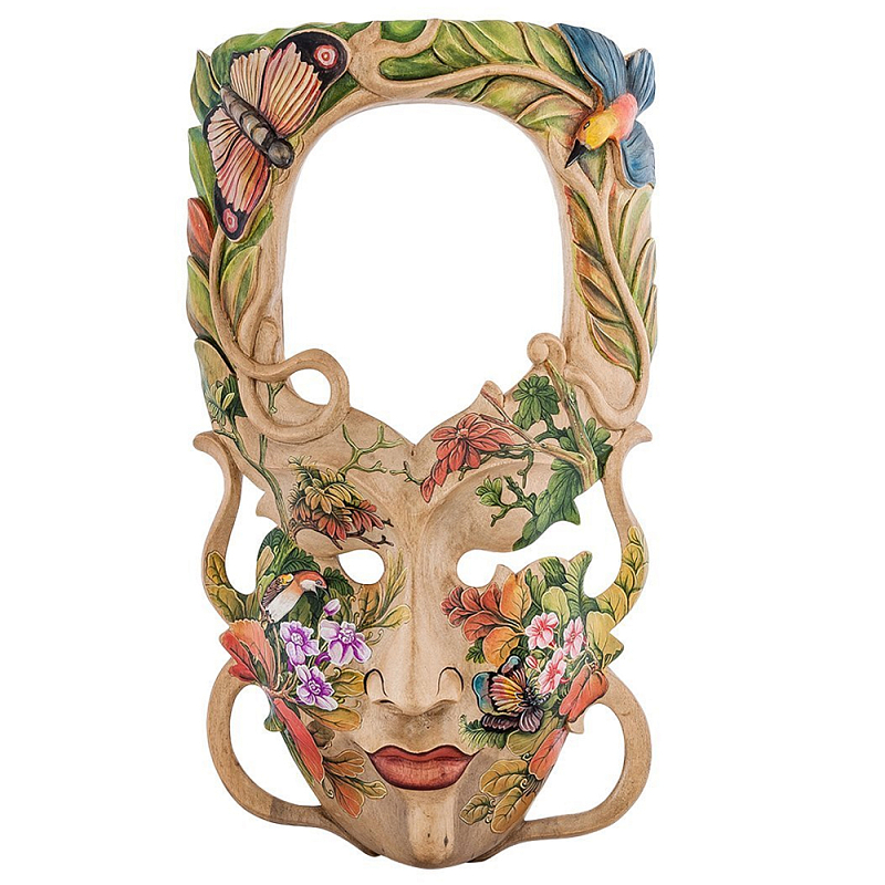 Маска деревянная резная расписная Tropical Mask Мульти Маска деревянная резная расписная Tropical Mask Мульти в Орле | Loft Concept