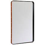 Зеркало прямоугольное в металлической раме с кожаной отделкой Loft in Reflection варинант исполнения - 2 | Loft Concept в Орле