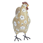 Статуэтка курица с белым цветочным узором и металлическими ножками Rustic Chicken варинант исполнения - 1 | Loft Concept в Орле