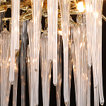 Люстра золотого цвета с декоративными ветками и длинными прозрачными стеклянными подвесами в форме сосулек Droplet Chandelier варинант исполнения - 5 | Loft Concept в Орле