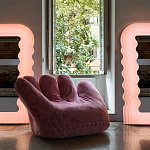 Дизайнерское плюшевое розовое кресло в форме руки Poltronova Joe Plush Taffy Pink Armchair варинант исполнения - 4 | Loft Concept в Орле