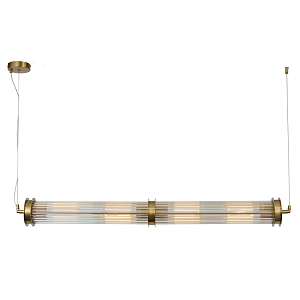 Люстра с рифленым плафоном Glass Tube Brass