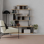 Стеллаж прямой с вертикальными и горизонтальными полками цвета антрацит и древесины APOLLON BOOKCASE ANTHRACITE OAK варинант исполнения - 1 | Loft Concept в Орле