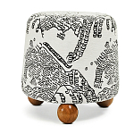 Пуф Wakonda с Круглыми ножками Черно-Белый орнамент варинант исполнения - 1 | Loft Concept в Орле