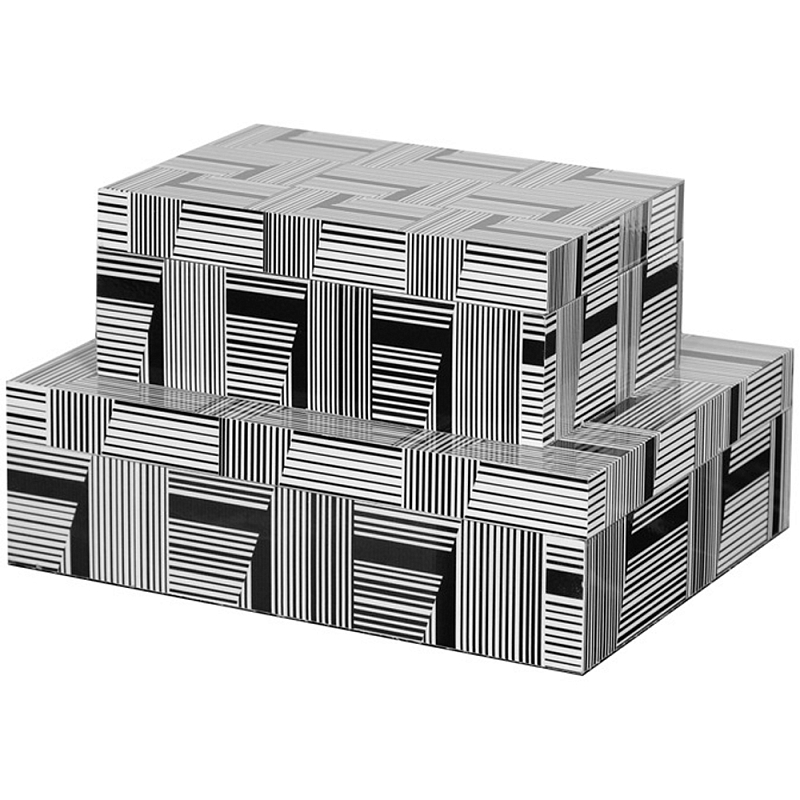 Набор из двух шкатулок Noe Black White Box Черно-белый Набор из двух шкатулок Noe Black White Box Черно-белый в Орле | Loft Concept